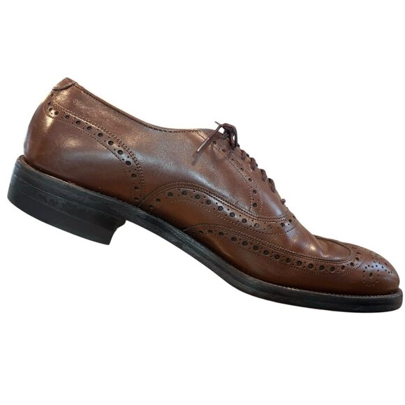 Allen Edmonds Boulevard Brown Leather Full Brogue Wingtip Oxford Shoes Mens 9 D main image 13